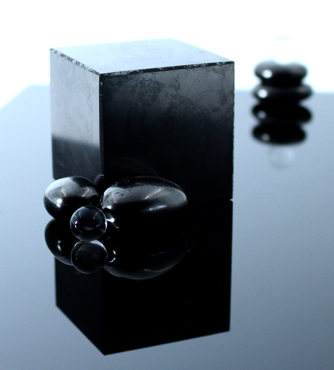 Heka Naturals Polished Shungite Black Crystal Cube | 2 