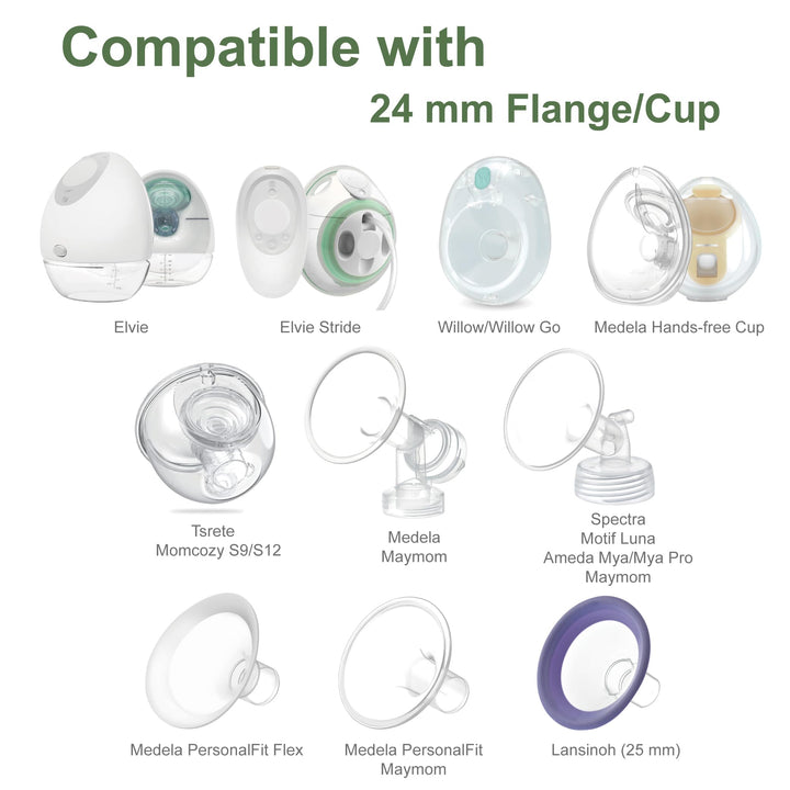 Maymom Flange 19mm Insert Compatible with Medela/Spectra/Elvie/momcozy/tsrete/Willow/Motif Luna/Ameda MYA Breastpump 24mm Breast Shields. Reduce 24mm Niple Tunnel Down to 19mm