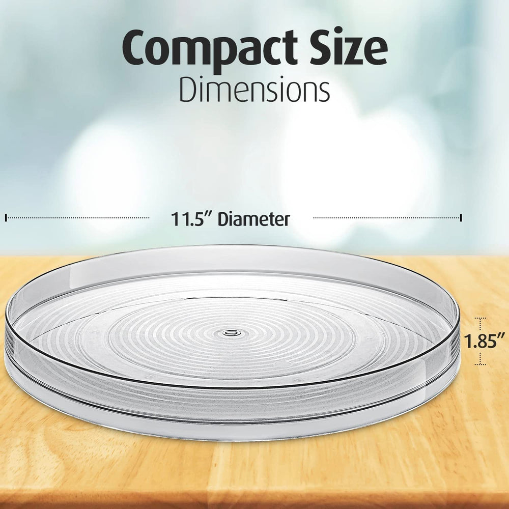 Lazy Susan Turntable Organizer - for Kitchen, Pantry, Cabinet, Dining Table, Refrigerator, Countertop - Clear Spinning Lay Susan- 9 Inches - (1)
