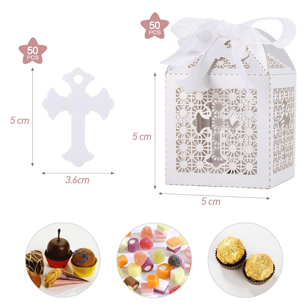 LEMESO Laser Cut Favor Boxes, 2x2x2in Small Gift Boxes 