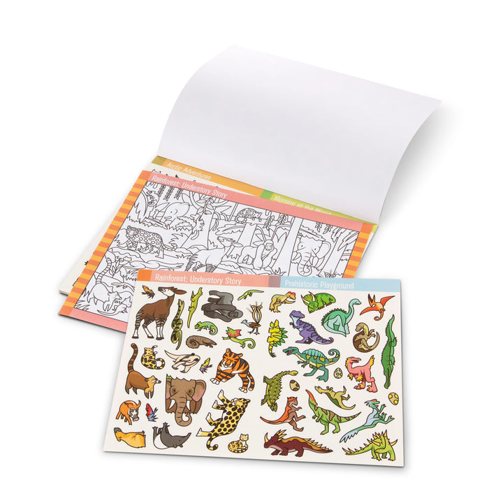 Melissa &amp; Doug Seek and Find Sticker Pad, Animals (300+ Stickers, 14 Scenes to Color) - FSC Certified