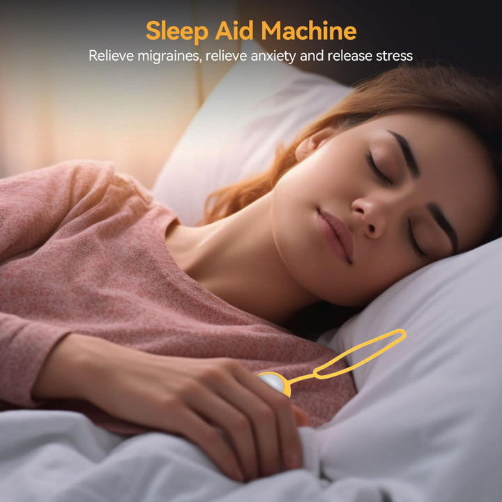 Hand Held Sleep Aid, USB Sleep Aid Machine Insomnia Pressure Anxiety Fast Sleep Device Sleeping Instrument for Improved Sleep Anxiety and Relieving Stress(Amarillo)