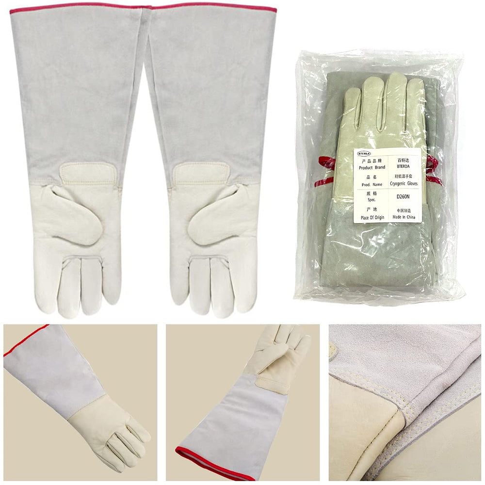 Ultra Long Cryogenic Gloves Outdoor Snow Shoveling Low Temperature Waterproof Protective Gloves Liquid Nitrogen Frozen Gloves Cold Storage White24.41inch (Large)