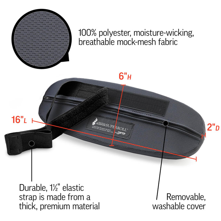 The Original McKenzie SuperRoll - USA-Made Low Back Lumbar Pillow for Office Chair Lumbar Support, Car Back Support Seat Cushions and Travel. The Preferred Lumbar Cushion by Physical Therapists.