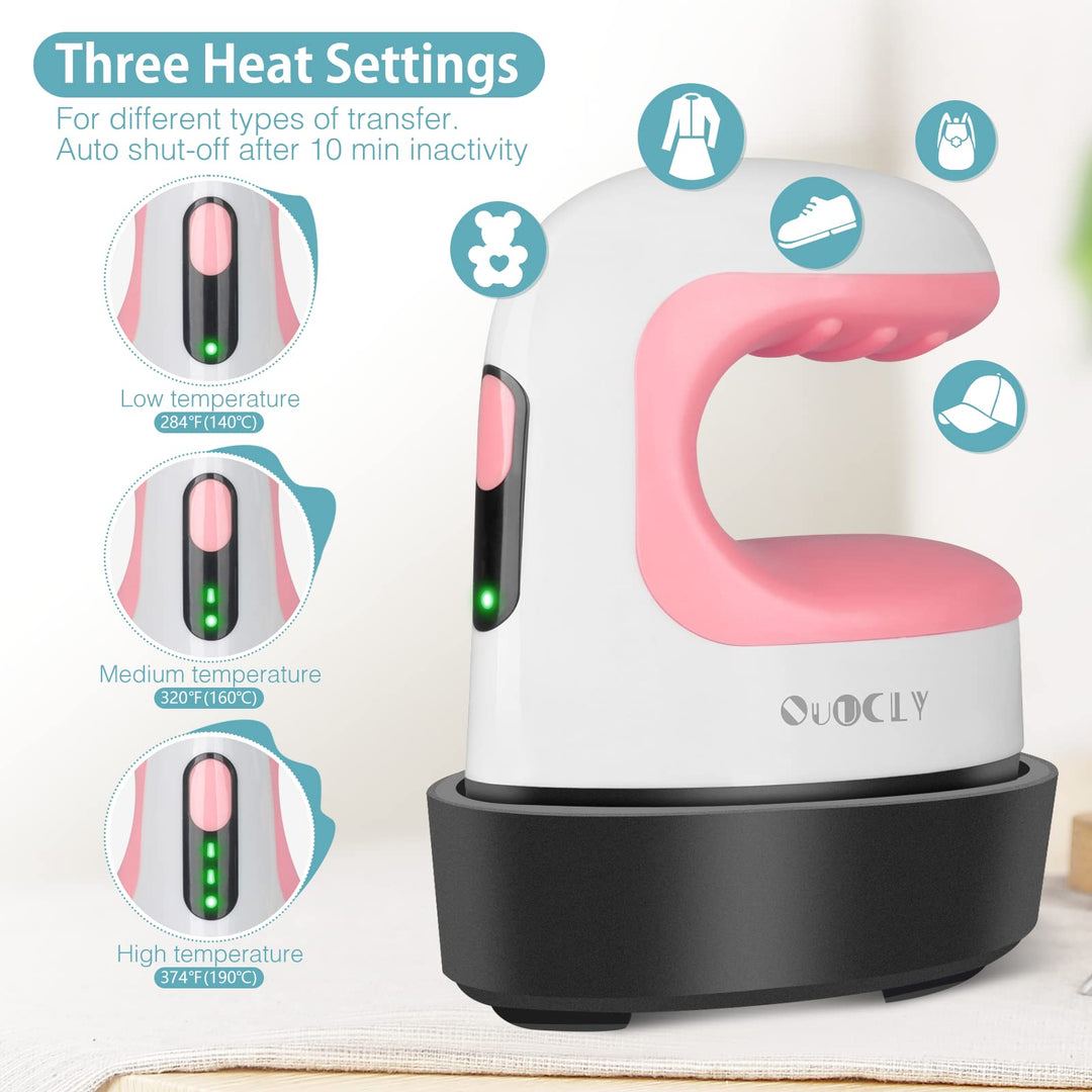 QuuCLY Mini Heat Press Machine, Mini Irons for Crafts,P