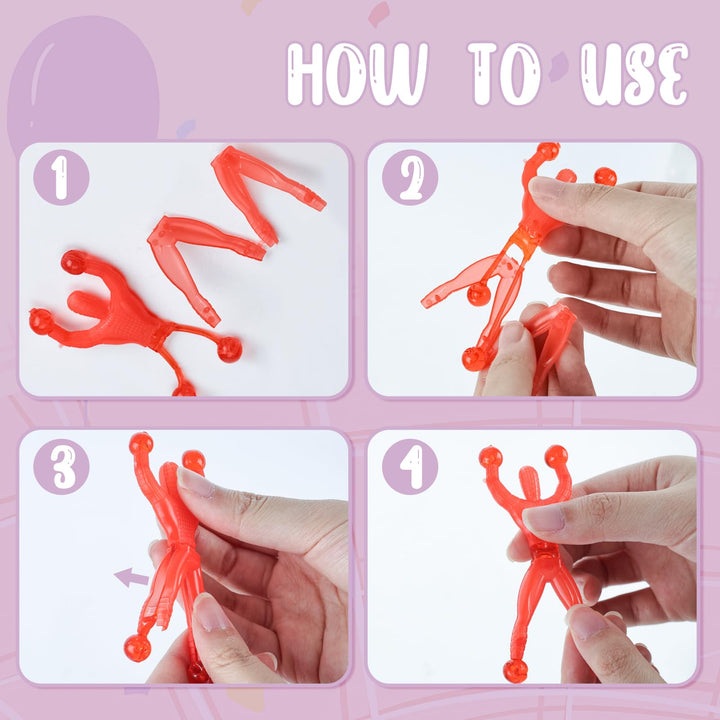 JOHOUSE Sticky Man, 24PCS Sticky Wall Climber Rolling M