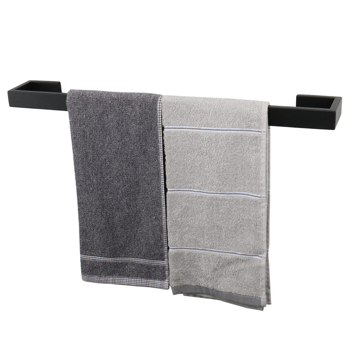 Bath Towel Rack - Square Base Thicken SUS304 Stainless Steel Towel Bar for Bathroom, Bathroom Bar Accessories Towel Rod Heavy Duty Wall Mounted Towel Holder (Matte Black, 20 Inch)