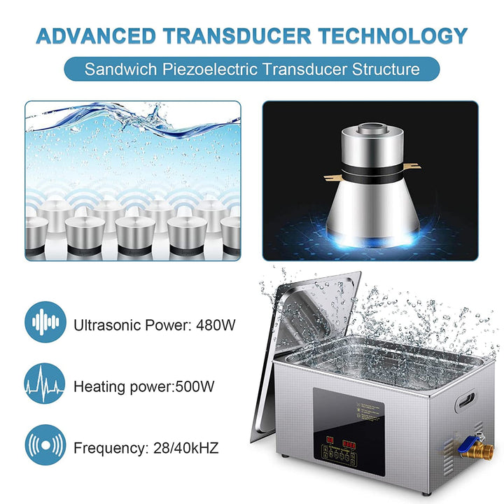 Olenyer ultrasonic Jewelry Cleaner Machine 3L lab Professional Ultra Sonic Glasses Cleaning hypersonic Heated Large Carburetor for Diamonds,Eyeglass,hornady,Ring,Food,Gun Parts,Watches,Denture