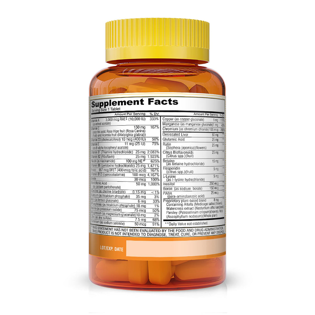 MASON NATURAL Super Multiple 34 Vitamins and Minerals - Complete Nutritional Support, All in One Multivitamin, Supports Overall Health, 100 Tablets