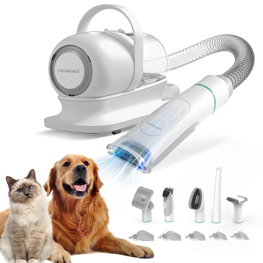 Neakasa P1 Pro Pet Grooming Kit & Vacuum Suction 99% Pet Hair, Professional Clippers with 5 Proven Grooming Tools for Dogs Cats and Other Animals