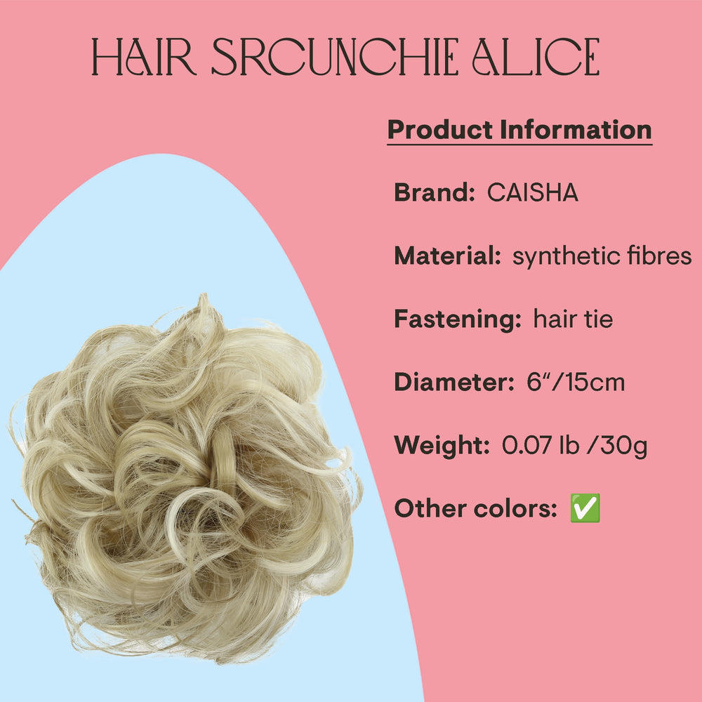 Prettyshop Scrunchie Scrunchy Bun Up Do Hair Piece Hair Ribbon Ponytail Extensions Wavy Curly Or Messy Bleach Blonde Mix 25 H613