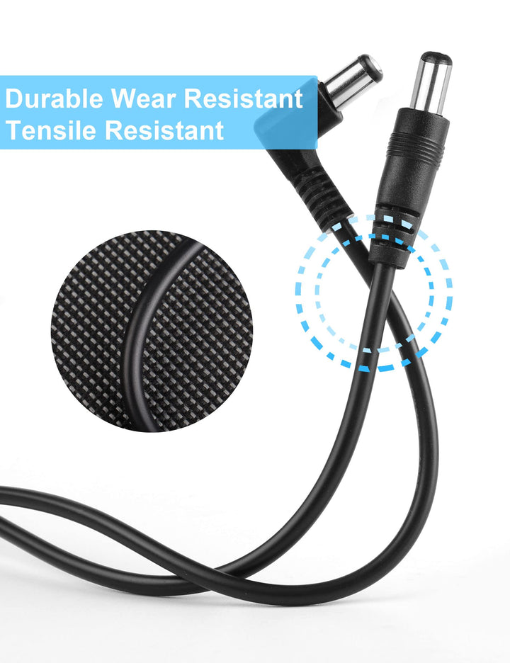 Guitar Effect Pedal DC Cable 5.5 x 2.1mm Power Lead/Cord, Male to Male 24AWG Connector Plug Wire Adapter (24 in, 8 Pack)