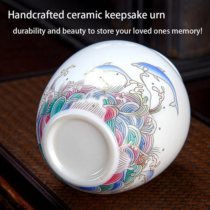Ocean Dolphin Urns for Human Ashes - Small Keepsake Cre