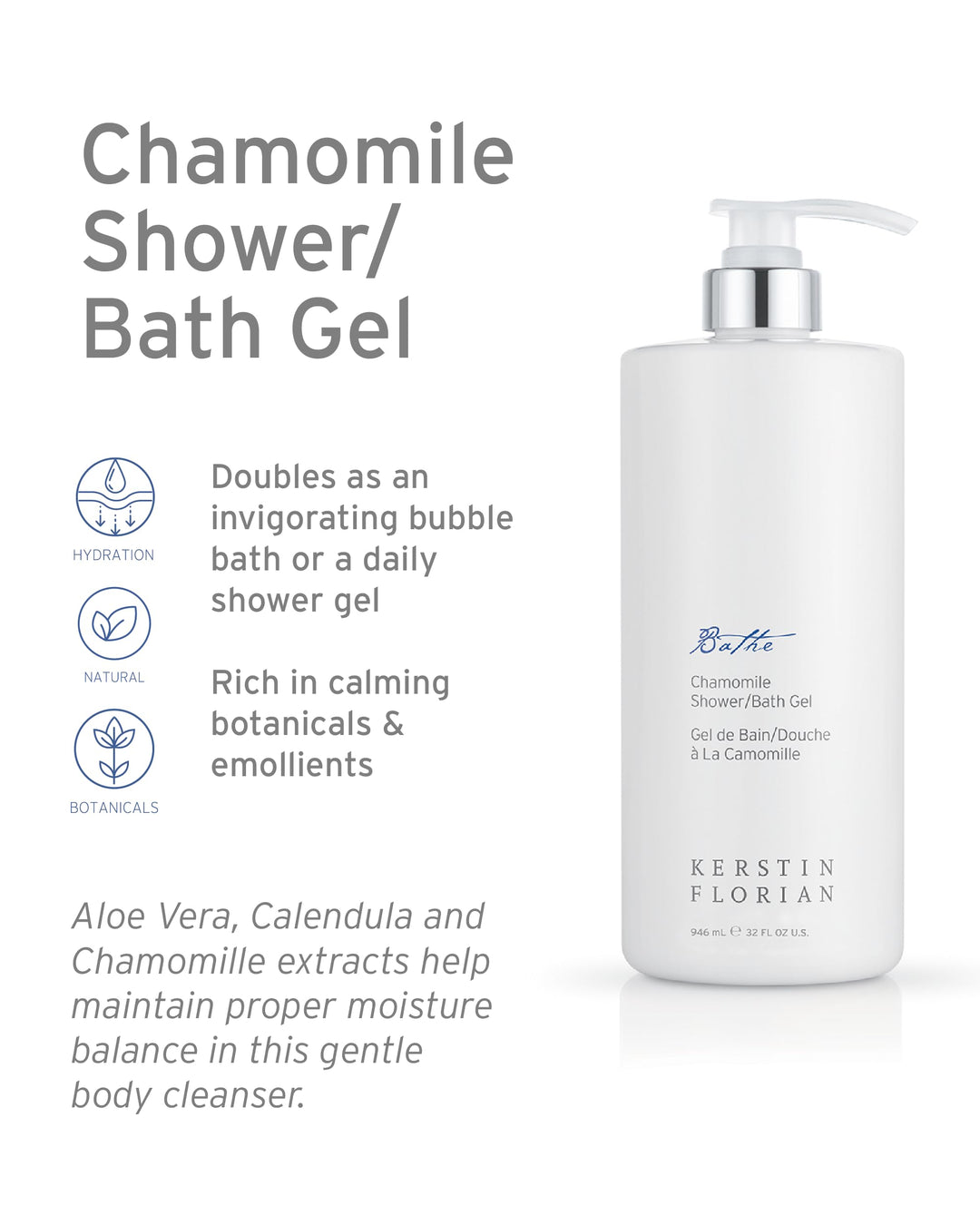 Chamomile Bath &amp; Shower Gel 400ml/13.5oz