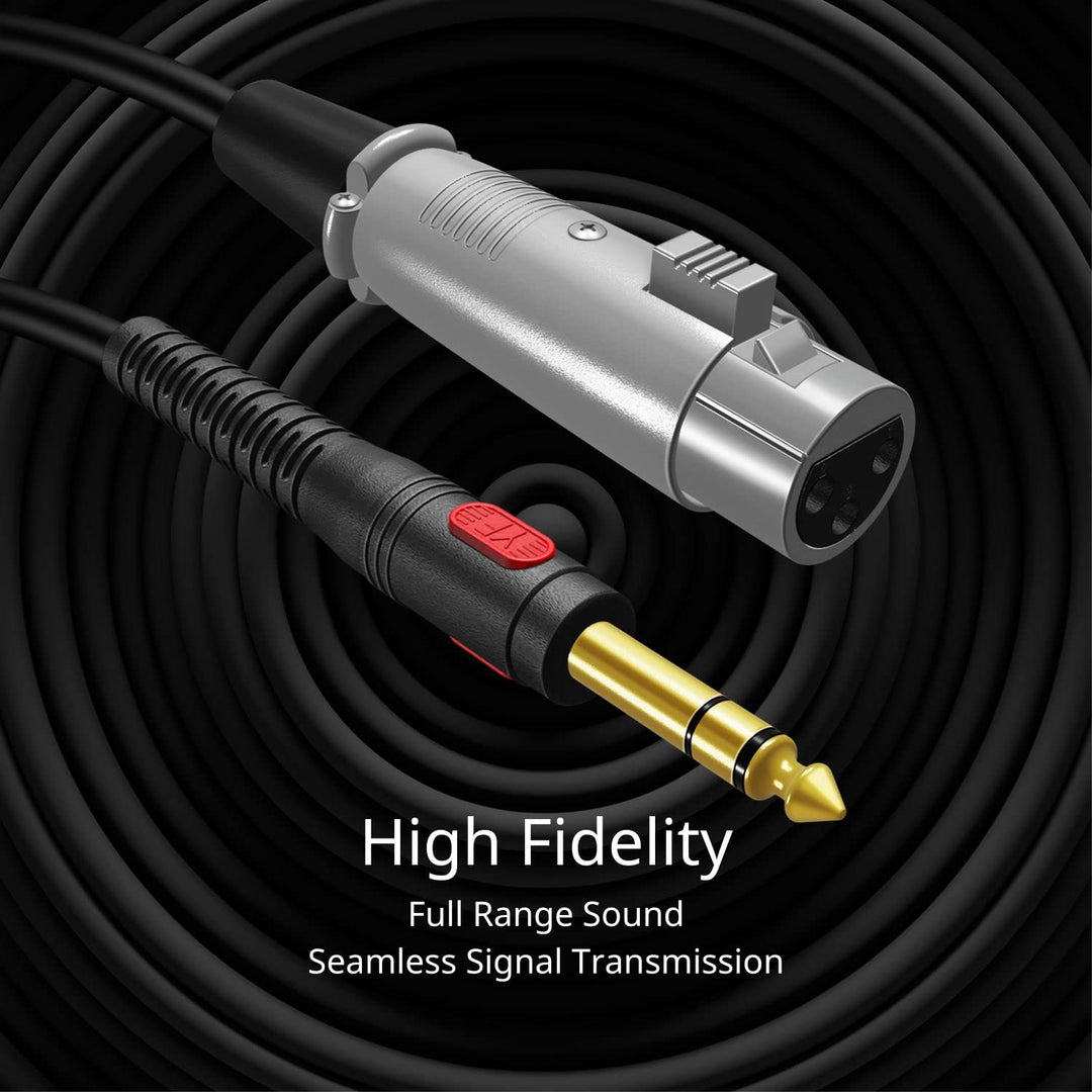 TNP 3 Pin XLR Female to 1/4 Inch Male TRS Microphone Ca