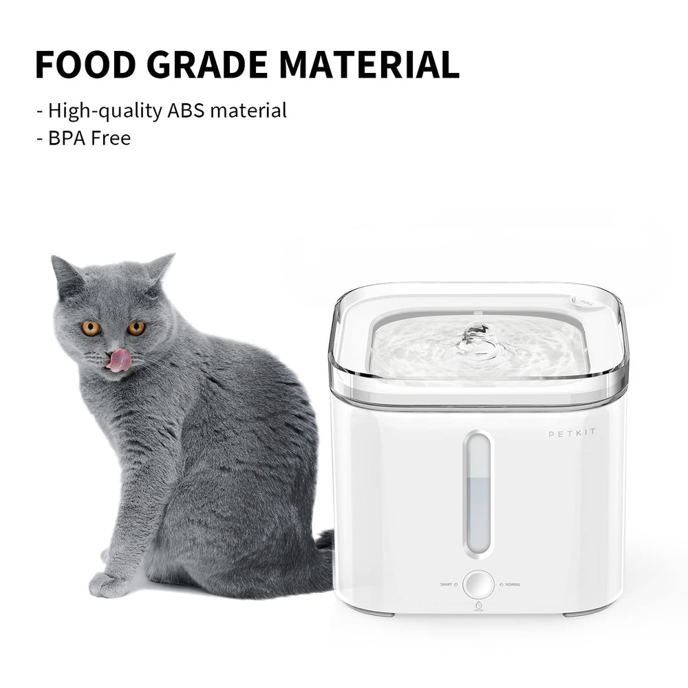 Automatic Pet Water Fountain, with Anti-Dry Burning Pump, Smart/Normal Modes, Water Level Window, Ultra-Quiet, Quadruple Filtration Cat/Dog Water Dispenser -2L