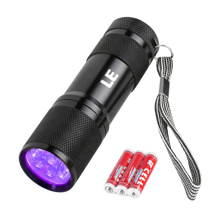 Black Light Flashlight, Small UV Lights 395nm, Portable Ultraviolet Light Detector for Invisible Ink Pens, Dog Cat Pet Urine Stain, AAA Batteries Included