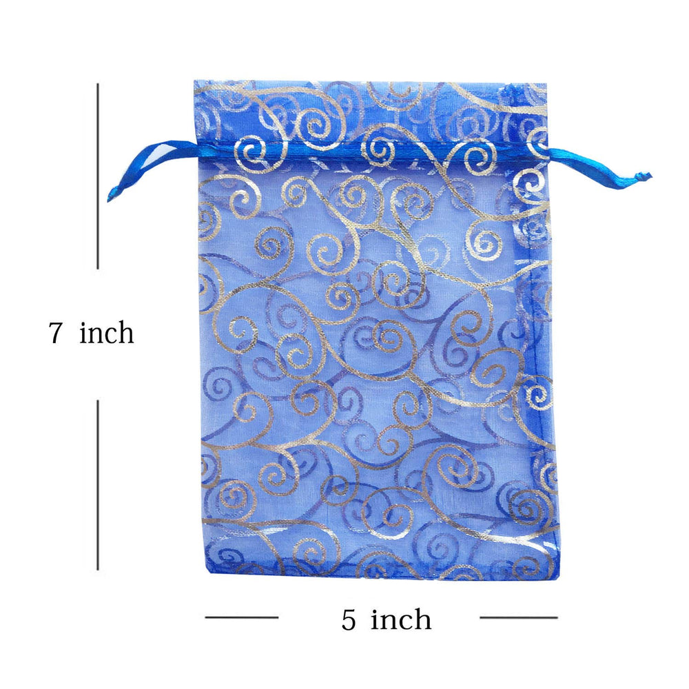 100 Pc 5x7 inch Gift Wrap Bags Red,Organza Sheer Fabric
