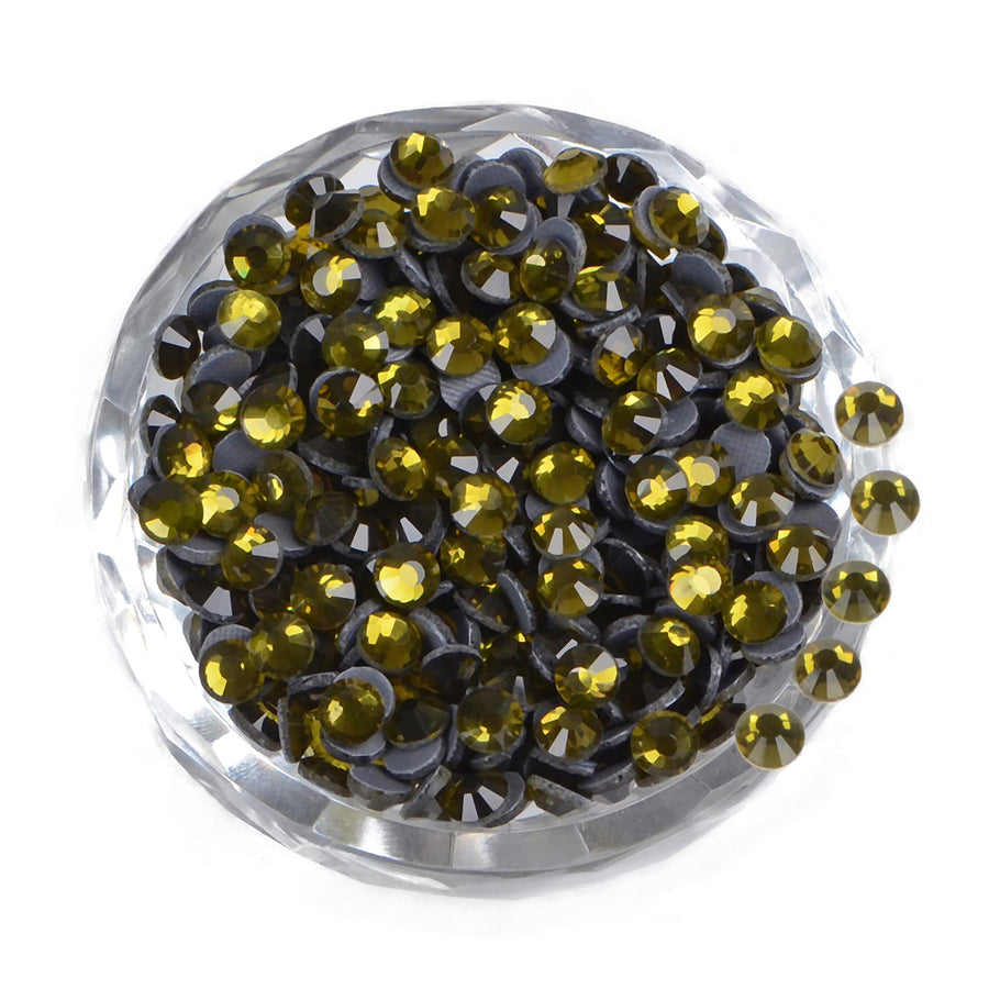 2000 Pieces SS20 Olivine Hotfix Rhinestones Flatback Round Crystal Glass Rhinestones Gems for Crafts Nail Face Art Clothes Shoes Bags DIY