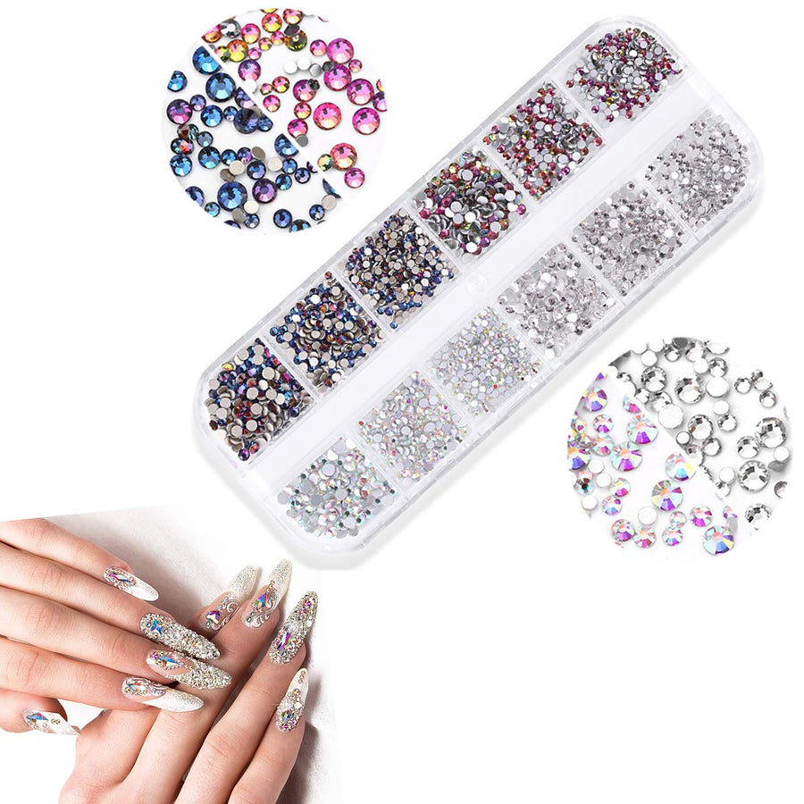 GBSTORE Nail Art Crystal Rhinestones,3D AB Glass Rhines