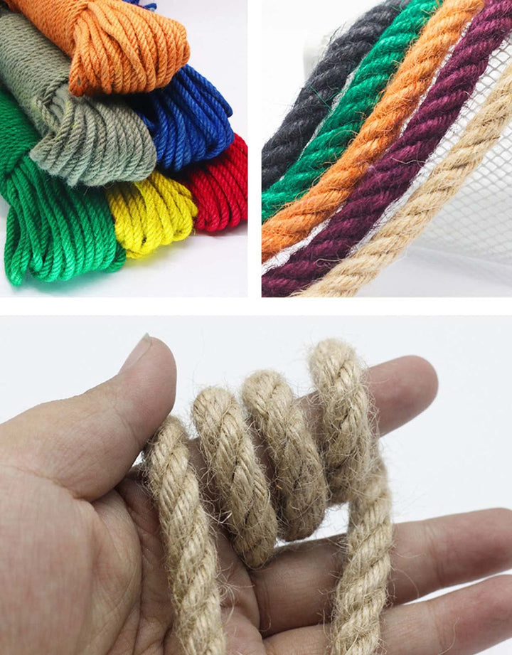 Natural Jute Rope, 1/4 Inch by 65 Feet Jute Twine Rope for Arts Crafts Christmas Decoration, Purple