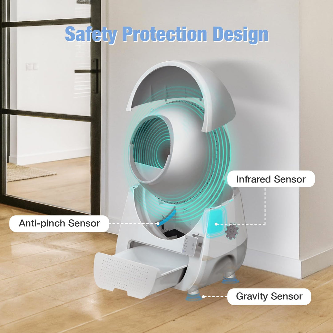 Self Cleaning Cat Litter Box, Automatic Cat Litter Box, Double Odor Removal, Cat Litter Box for Cats from 3.5 pounds to 22 pounds (Young Version)