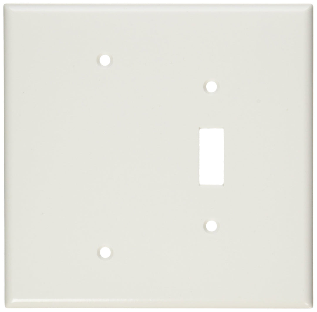 88106 2-Gang 1-Toggle 1-Blank Device Combination Wallplate, Oversized, Thermoset, Box Mount, White