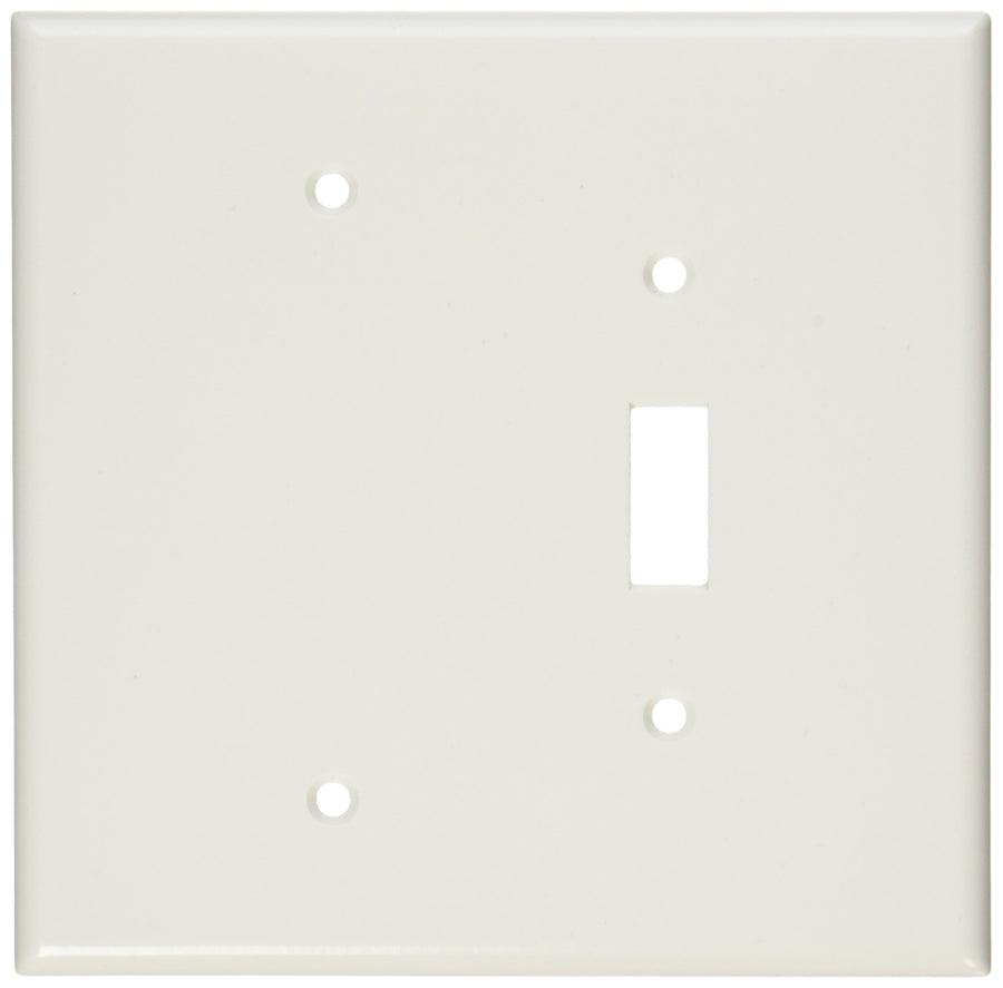 88106 2-Gang 1-Toggle 1-Blank Device Combination Wallplate, Oversized, Thermoset, Box Mount, White