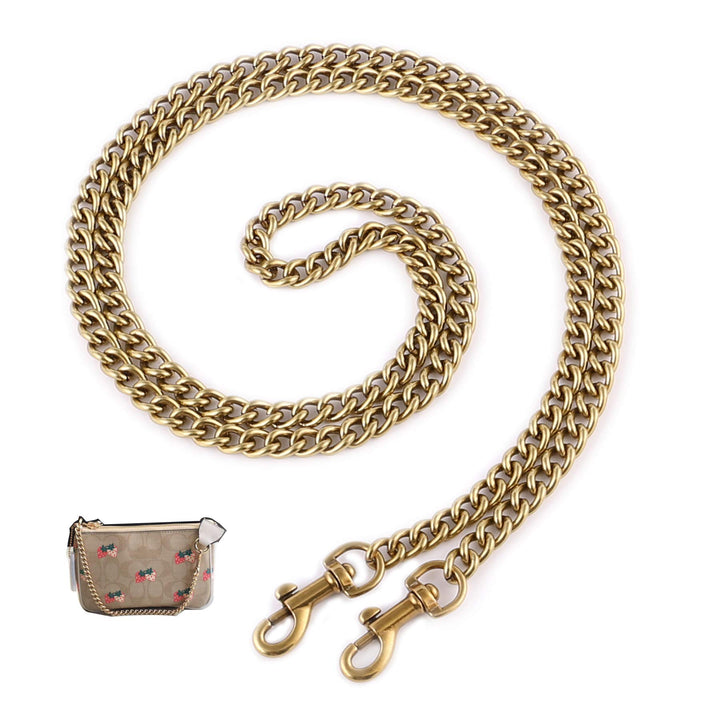 Iron Chunky Purse Chain Strap for Replacement Shoulder Bag Handbag Straps Accessories 51 130 CM with Metal Buckles (Copper Golden)