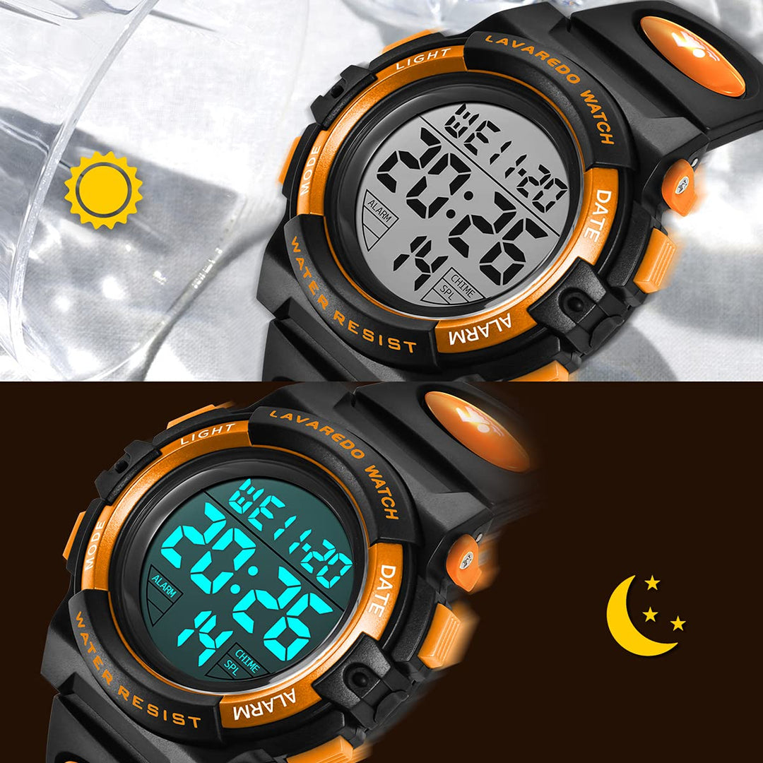 Kids Watch,Boys Watch for 3-12 Year Old Boys,Digital Sport Outdoor Multifunctional Chronograph LED 50 M Waterproof Alarm Calendar Analog Watch for Children with Silicone Band