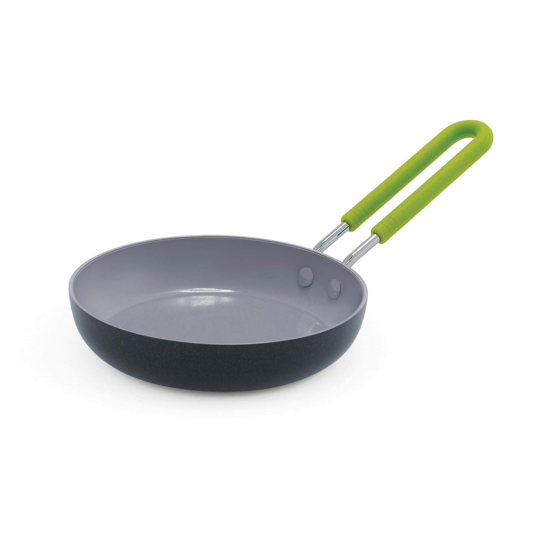 Mini Healthy Ceramic Nonstick, 5 Square Egg Pan, PFAS-Free, Dishwasher Safe, Stay Cool Handle, Black