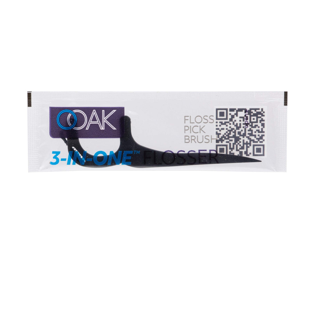 Ooak 3-in-one Flosser, 5 Packs of 7pcs Pack - Black
