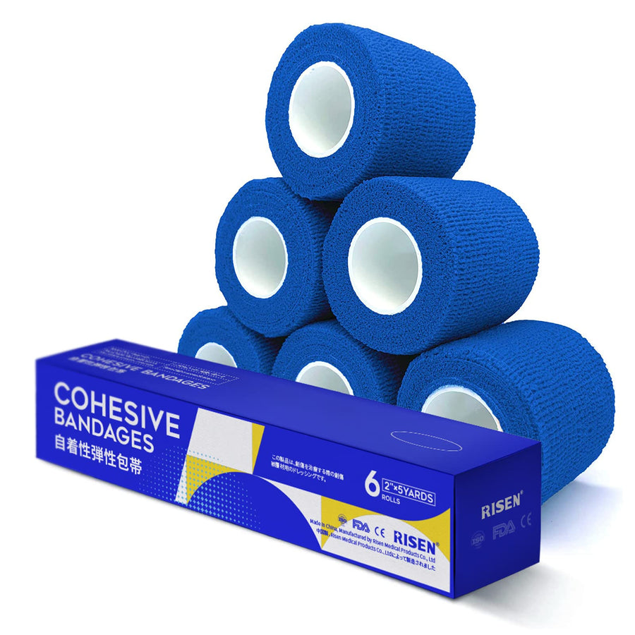 Cohesive Bandage 2” x 5 Yards, 6 Rolls, Self Adherent W