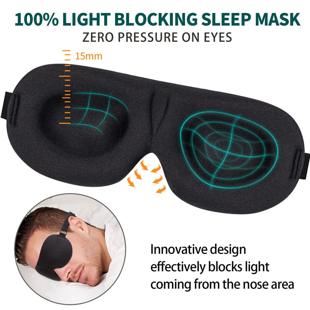 Sleep Mask, 3D Contoured Sleep Eye Mask, Comfortable &a