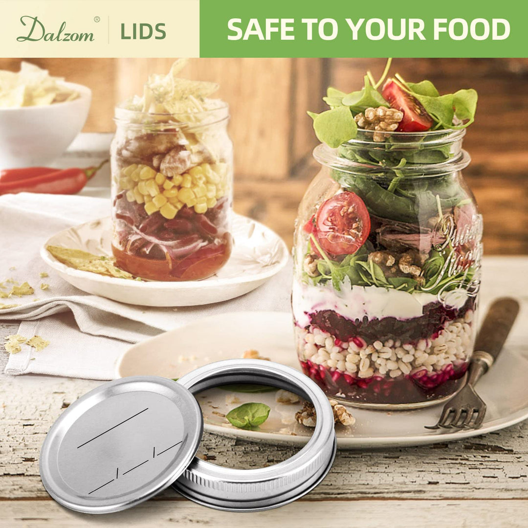 ® 48Pcs Canning Lids with Rings Regular Mouth, Premium Mason Jar Lids with Bands/Rings for Regular Mouth Ball, Kerr Jars - Food Grade Material, 100% Fit &amp; Airtight for Regular Mouth Mason Jars