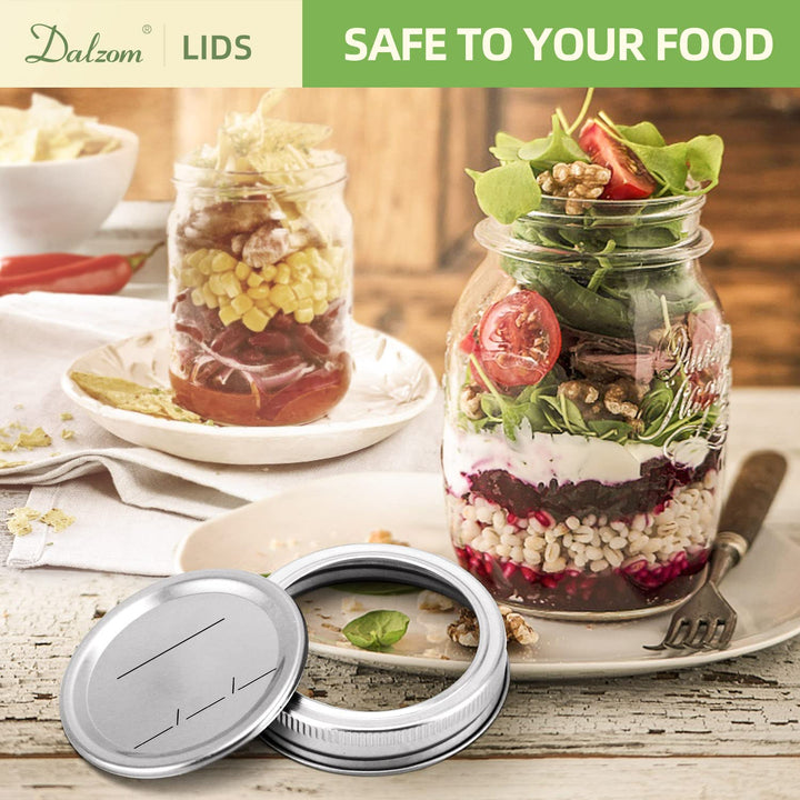 ® 48Pcs Canning Lids with Rings Regular Mouth, Premium Mason Jar Lids with Bands/Rings for Regular Mouth Ball, Kerr Jars - Food Grade Material, 100% Fit &amp; Airtight for Regular Mouth Mason Jars