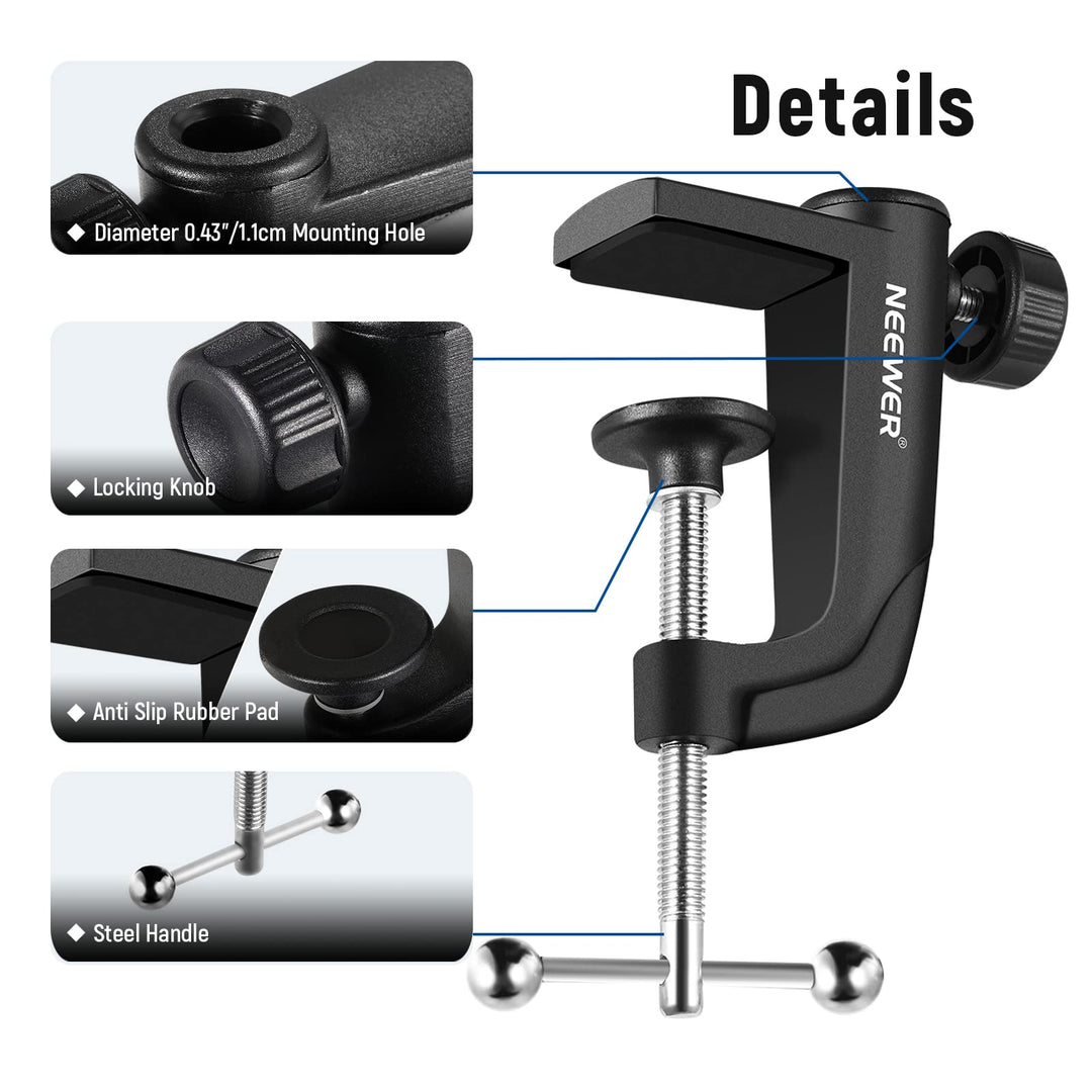 NEEWER Metal Table Mounting Clamp for Microphone Suspen