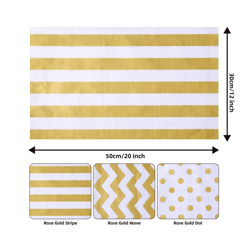 105 Sheets Gold Tissue Paper Christmas Gift Wrapping Pa