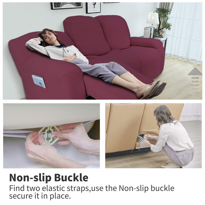 Easy-Going 6 Pieces Recliner Loveseat Stretch Sofa Slip