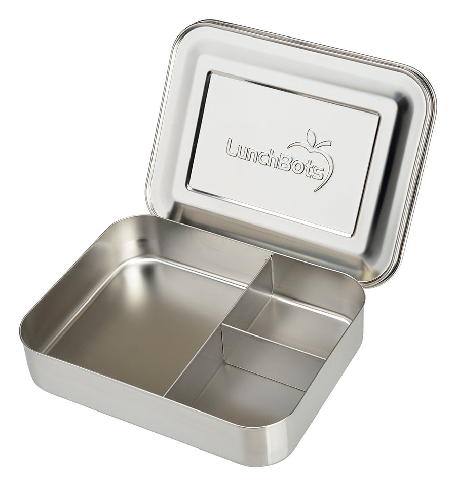 LunchBots Large Trio Stainless Steel Lunch Container -T