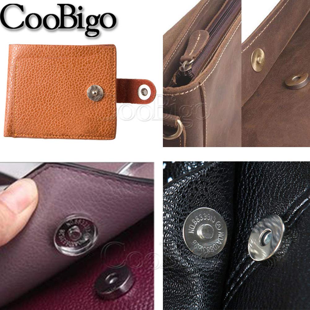 12 Sets Magnetic Snaps Buttons Sew in Magnetic Plum Bag Clasps Button Snaps for Purses Handbag Clothes Scrapbooking Closure Fastener Sewing Craft DIY (15mm) (Gold)