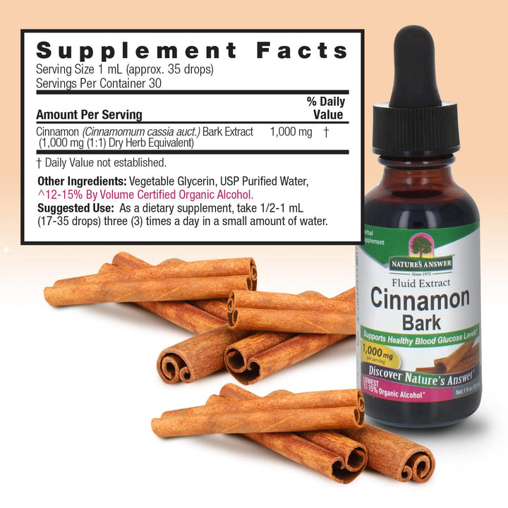 Nature&#39;s Answer Cinnamon Bark, 1-Fluid Ounce