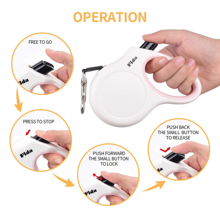 Fida Retractable Dog Leash, 16 ft Dog Walking Leash for