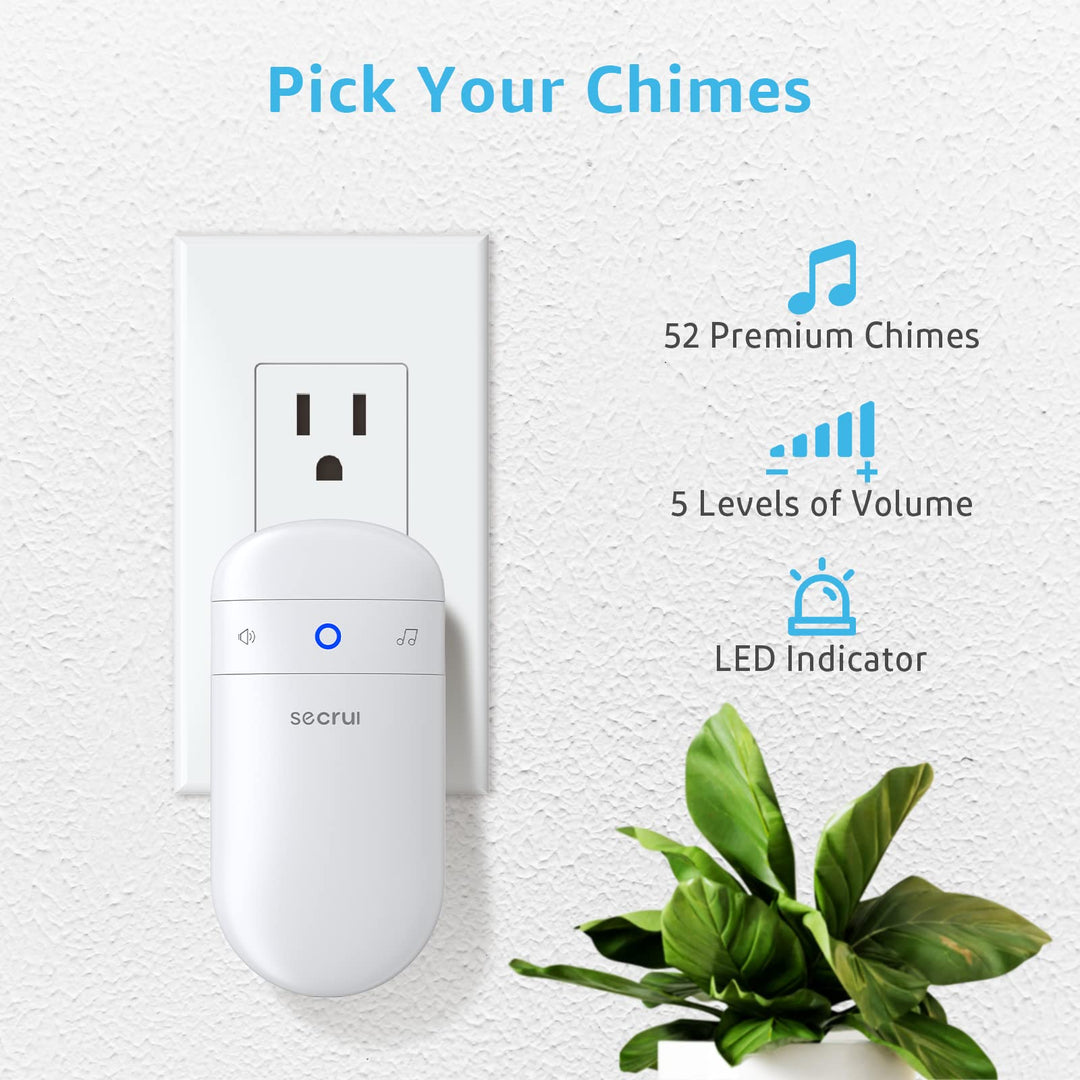 Door Chime, Door Sensor Chime for Door Opens – Door Ringer with 500ft Operating Range 52 Chime Adjustable Volume Mute Mode LED Indicators –Entry Alert Chime for Business/Home/Office