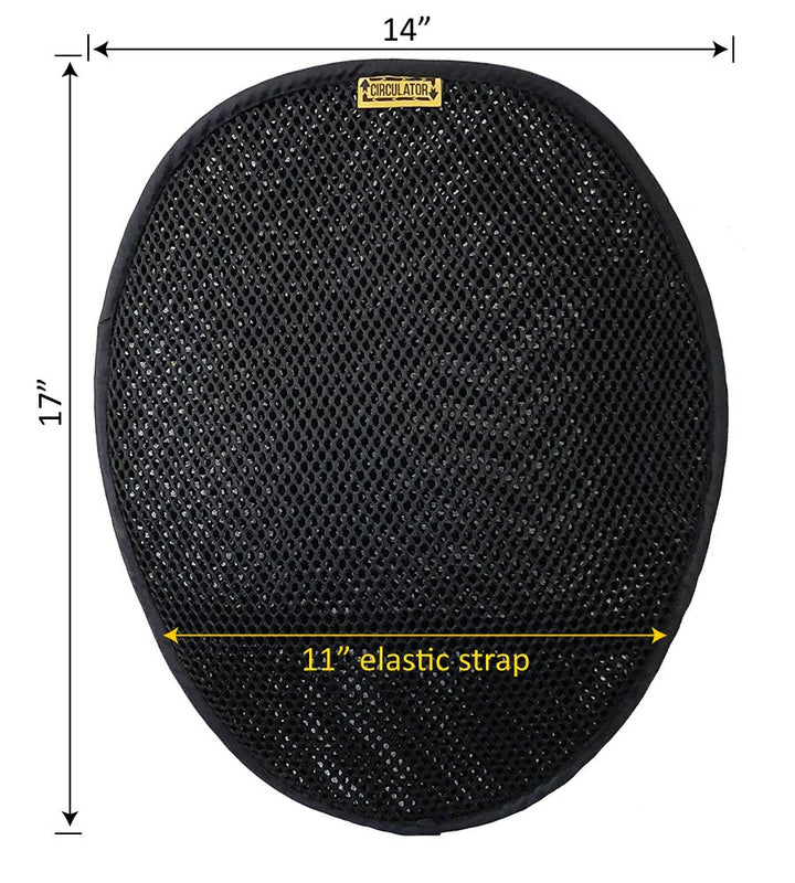 Motorcycle Circulator Pad for Long Ride Cool air Ventilation and Comfort with Non-Skid Bottom and Elastic Strap Attachment
