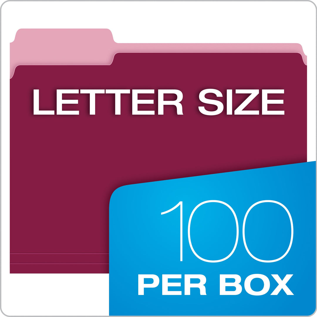 Pendaflex Two-Tone Color File Folders, Letter Size, 1/3
