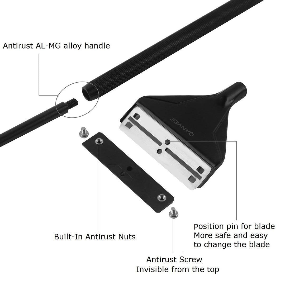 Aquarium Algae Scraper Cleaner Brush with 10 Stainless Steel Blades for Fish Reef Plant Glass Tank 26 Inch