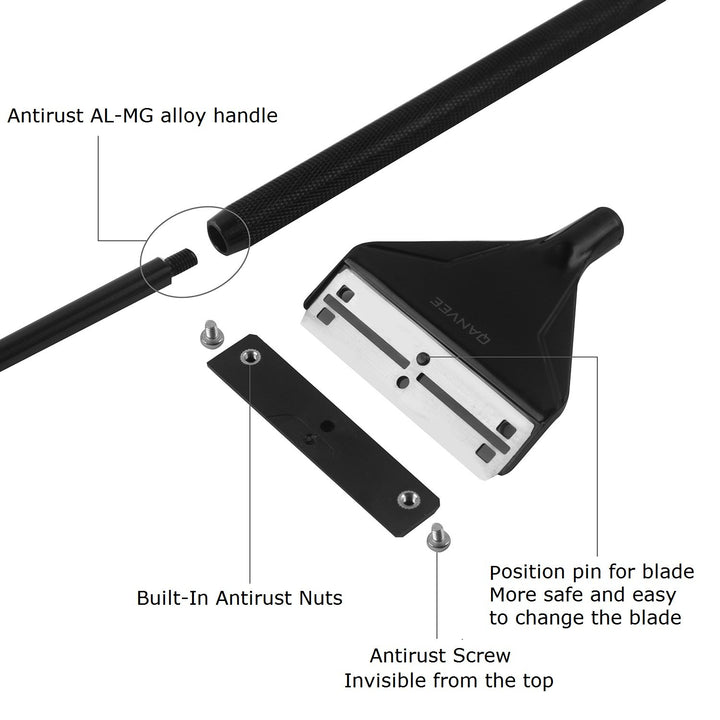 Aquarium Algae Scraper Cleaner Brush with 10 Stainless Steel Blades for Fish Reef Plant Glass Tank 26 Inch