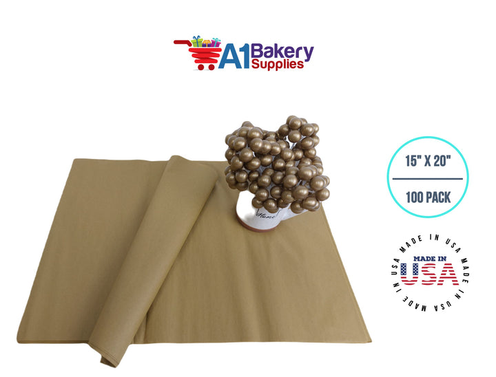 Antique Gold Tissue Paper 15 Inch X 20 Inch - 100 Sheet