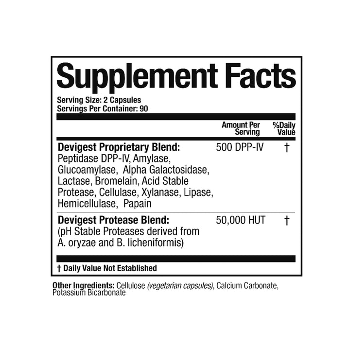 - Devigest ADS, Advanced Digestive Support, Relief for Lactose Intolerance and Casein Sensitivities, Vegan, Non-GMO, 180 Capsules